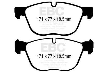 EBC BMW F15 F16 E70 E71 Greenstuff 6000 Series Truck And SUV Front Brake Pads - ATE Calliper (Inc. X5 30i, X5 35i, X6 35i & X6 30d) | ML Performance UK