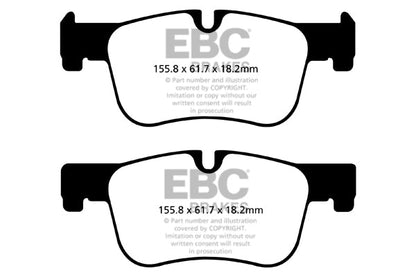 EBC BMW F20 F30 F33 F36 Yellowstuff 4000 Series Front Sport Brake Pads & USR Slotted Discs Kit - ATE Caliper (Inc. 120i, 320i, 418i & 420i) | ML Performance UK