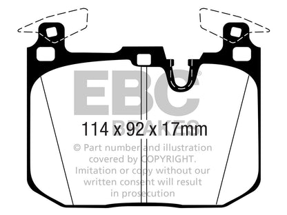 EBC BMW F80 F82 F87 Redstuff Sport Front Brake Pads - Brembo Caliper (Inc. M2, M2 Competition, M3 & M4) - ML Performance UK