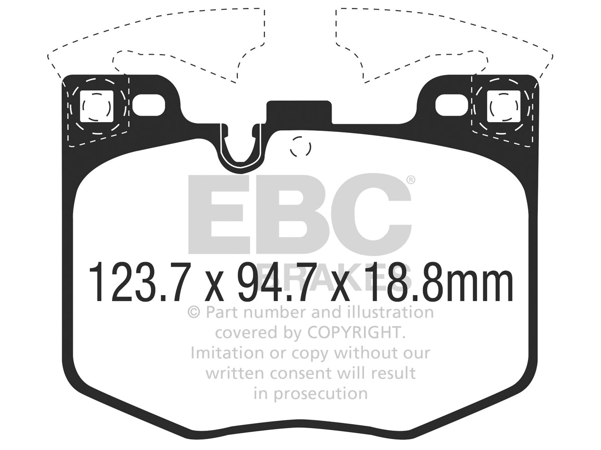 EBC BMW G01 G02 G05 Greenstuff 6000 Series Truck And SUV Front Brake Pads - Brembo Calliper (Inc. X3 20i, X4 20i, X5 40i & X5 30d) - ML Performance UK