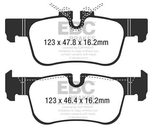 EBC BMW MINI Yellowstuff 4000 Series Rear Sport Brake Pads & USR Slotted Discs Kit - ATE Caliper (Inc. F40 120ix, F45 220ex, F48 X1 25d & F45 Mini Clubman JCW) | ML Performance UK