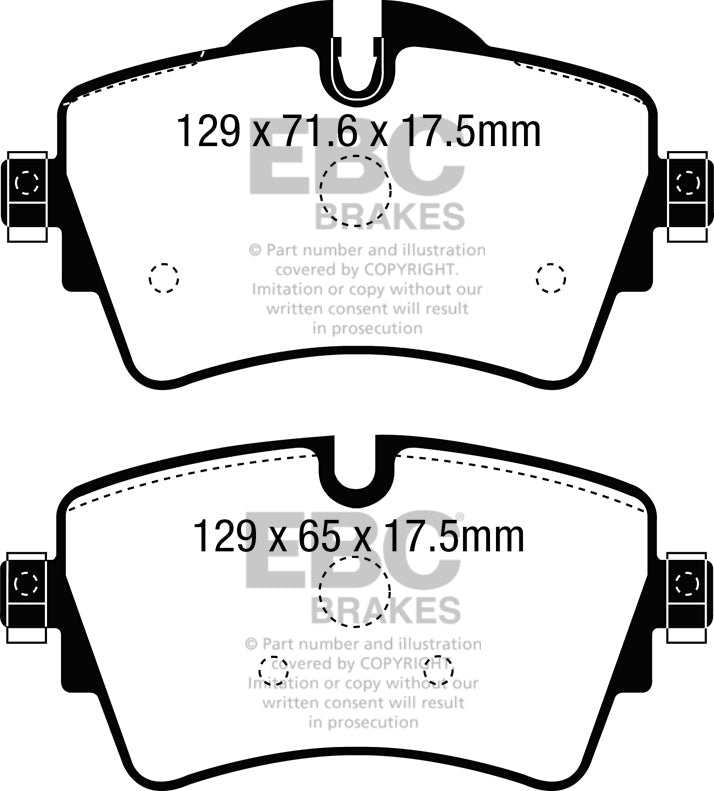 EBC BMW MIN Yellowstuff 4000 Series Front Sport Brake Pads & USR Slotted Discs Kit - TRW Caliper (Inc. F40 118i, F45 218i, F48 X1 18i & F60 Mini Countryman Cooper) | ML Performance UK