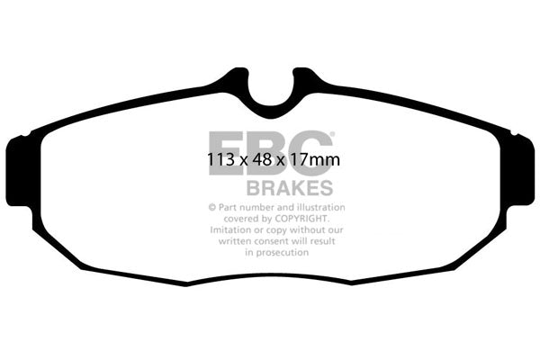 EBC Ford MK5 Mustang Redstuff 3000 Series Rear Sport Brake Pads & USR Slotted Discs Kit - Brembo Caliper