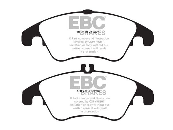 EBC Mercedes-Benz CX218 Greenstuff 2000 Series Front Sport Brake Pads & Premium OE Replacement Drilled Discs Kit - TRW C | ML Performance UK