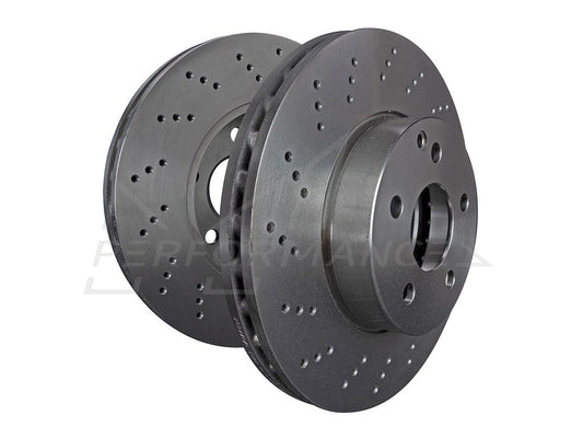 EBC Porsche 718 981 987 Premium OE Replacement Drilled Rear Discs - Brembo Calliper (Boxster GTS, Boxster Spyder, Cayman S & Cayman GTS) | ML Performance UK