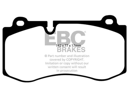 EBC PD01KF939 Mercedes-Benz W211 E420 Greenstuff 2000 Series Front Sport Brake Pads & Premium OE Replacement Plain Discs Kit - Brembo Caliper