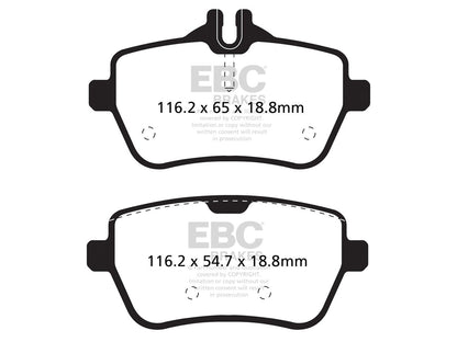 EBC Mercedes-Benz W222 R231 Greenstuff 2000 Series Sport Rear Brake Pads - TRW Caliper (Inc. S450, S400, SL500 & SL400) - ML Performance UK