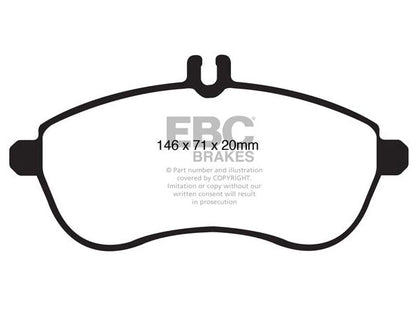 EBC Mercedes-Benz WCS204 Greenstuff 2000 Series Front Sport Brake Pads & Premium OE Replacement Plain Discs Kit - TRW Caliper (C180 & C200) | ML Performance UK