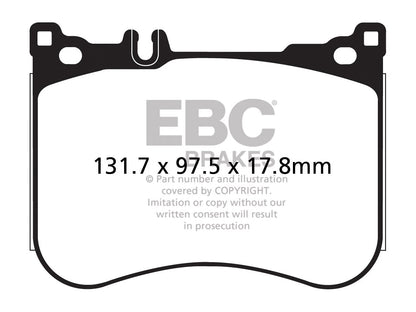 EBC Mercedes-Benz W/X222 A/C217 R231 Greenstuff 2000 Series Sport Front Brake Pads - Brembo Caliper (Inc. S500, S560, SL500 & SL400) - ML Performance UK