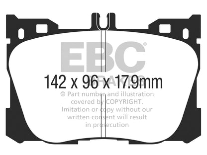 EBC Mercedes-Benz X/C253 Greenstuff 6000 Series Truck And SUV Front Brake Pads - Brembo Calliper (GLC220, GLC250, GLC350 & GLC43 AMG) - ML Performance UK