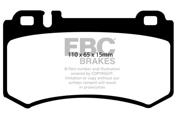 EBC Mercedes-Benz C209 R171 Yellowstuff 4000 Series Rear Sport Brake Pads & Premium OE Replacement Drilled Discs Kit - Brembo Caliper (CLK55 AMG, CLK63 AMG & SLL55 AMG) | ML Performance UK