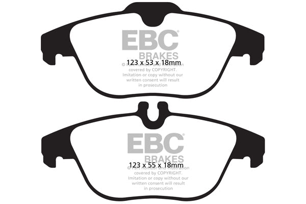 EBC Mercedes-Benz CA207 Yellowstuff 4000 Series Rear Sport Brake Pads & Premium OE Replacement Plain Discs Kit - ATE Caliper (E250, E220 & E200) | ML Performance UK