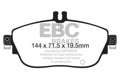 EBC Mercedes-Benz W176 W246 CX117 Yellowstuff 4000 Series Front Sport Brake Pads & Premium OE Replacement Plain Discs Kit - TRW Caliper (Inc. A200, B200, CLA200 & GLA250) | ML Performance UK