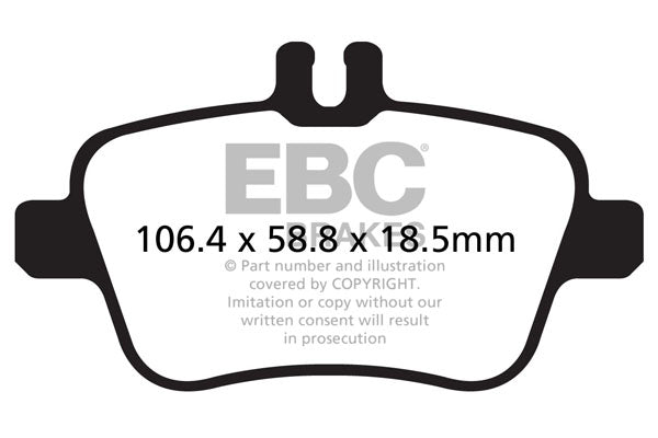 EBC Mercedes-Benz W176 W246 Yellowstuff 4000 Series Rear Sport Brake Pads & Premium OE Replacement Plain Discs Kit - TRW Caliper  (Inc. A200, A180, B200 & B180) | Supercar Parts UK