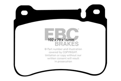 EBC Mercedes-Benz W203 CLC203 C209 Yellowstuff 4000 Series Front Sport Brake Pads & USR Slotted Discs Kit - Brembo Caliper (C350, CLC350 & CLK350) | ML Performance UK
