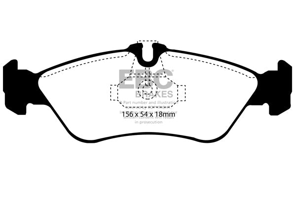 EBC Mercedes-Benz W463 Yellowstuff 4000 Series Rear Sport Brake Pads & Premium OE Replacement Plain Discs Kit -  Bosch Caliper (Inc. G55 AMG, G36 AMG, G500 & G320) | ML Performance UK