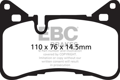 EBC Mercedes-Benz WS204 CX218 WS212 Yellowstuff 4000 Series Rear Sport Brake Pads & Premium OE Replacement Drilled Discs Kit - Brembo Caliper (C63 AMG, E63 AMG & CLS63 AMG) | ML Performance UK