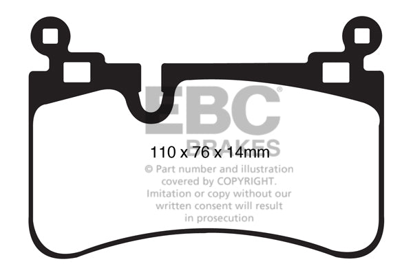 EBC Mercedes-Benz WSC204 C63 AMG Yellowstuff 4000 Series Rear Sport Brake Pads & Premium OE Replacement Drilled Discs Kit - Brembo Caliper (4L Q7, E1 Cayenne GTS, E2 Cayenne Turbo S & Touareg) | ML Performance UK