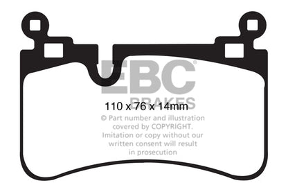 EBC Mercedes-Benz WSC204 C63 AMG Yellowstuff 4000 Series Rear Sport Brake Pads & Premium OE Replacement Drilled Discs Kit - Brembo Caliper (4L Q7, E1 Cayenne GTS, E2 Cayenne Turbo S & Touareg) | ML Performance UK