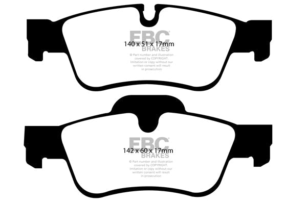 EBC Mercedes-Benz WX164 W251 Yellowstuff 4000 Series Rear Sport Brake Pads & Premium OE Replacement Plain Discs Kit - ATE Caliper (Inc. GL450, ML450, R500 & R350) | ML Performance UK