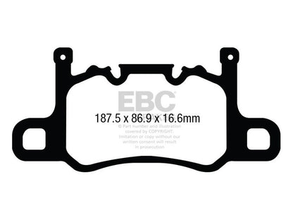 EBC Porsche 991 991/2 Redstuff Sport Rear Brake Pads - Brembo Caliper (Inc. 911 GT3, 911 GT3 RS, 911 Turbo S & 911 Turbo) - Supercar Parts UK