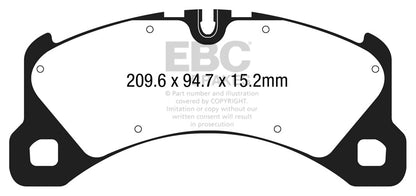 EBC Porsche 95B Macan Yellowstuff 4000 Series Front Sport Brake Pads & Premium OE Replacement Plain Discs Kit - Brembo Caliper | ML Performance UK