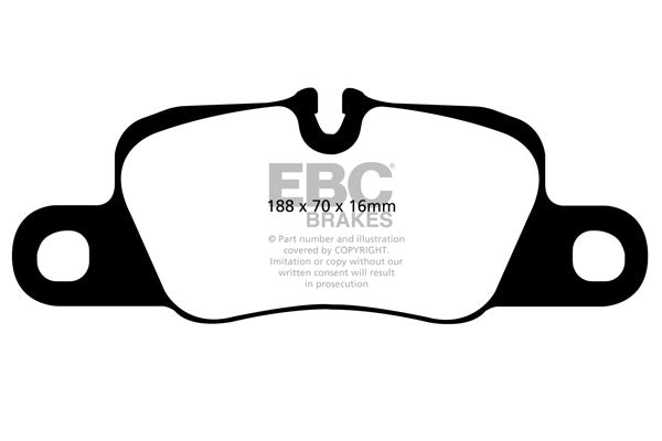 EBC Porsche 970 971 Panamera Yellowstuff 4000 Series Rear Sport Brake Pads & Premium OE Replacement Drilled Discs Kit - Brembo Caliper | Supercar Parts UK