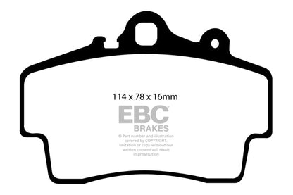 EBC Porsche 986 987 Redstuff Sport Front Brake Pads - Brembo Caliper (Boxster & Cayman) | Supercar Parts UK