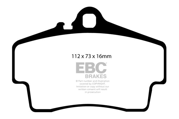EBC Porsche 996 997 Yellowstuff 4000 Series Rear Sport Brake Pads & Premium OE Replacement Drilled Discs Kit - Brembo Caliper (Inc. 911 GT2, 911 GT3, 911 Carrera 4S & 911 Carrera GTS) | Supercar Parts UK