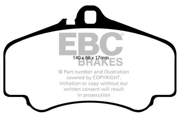 EBC Porsche 996 Redstuff Sport Front Brake Pads - Brembo Caliper (911 Turbo, 911 GT2 & 911 GT3)