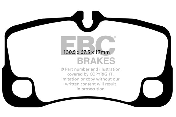EBC Porsche 997 911 Yellowstuff 4000 Series Rear Sport Brake Pads & Premium OE Replacement Drilled Discs Kit - Brembo Caliper (Carrera & Carrera 4) | Supercar Parts UK