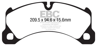 EBC Porsche E1 Cayenne Yellowstuff 4000 Series Front Sport Brake Pads & USR Slotted Discs Kit - Brembo Caliper | Supercar Parts UK