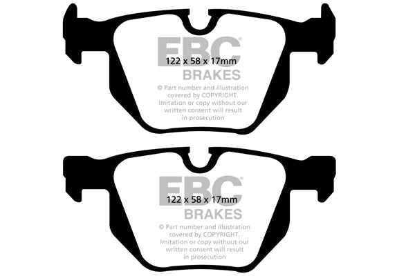 EBC BMW E81 E90 E91 E92 Yellowstuff Street and Track Rear Brake Pads - ATE Caliper (Inc. 118i, 335i, 335ix & ALPINA B3) | ML Performance US