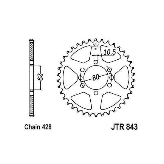JT JTR843,45 Chain Sprocket