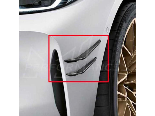 Genuine BMW 51115A08FE9-51115A08FF9 G80 G82 M Performance Carbon Fibre Front Flicks - Pair (M3, M3 Competition, M4 & M4 Competition)