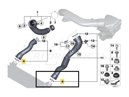 Genuine BMW 13718596850 E90 F14 F20 F87 Intercooler & Intake Hose O-Ring Seal (Inc. M135i, 335i, M2 & 640i) (TEST)