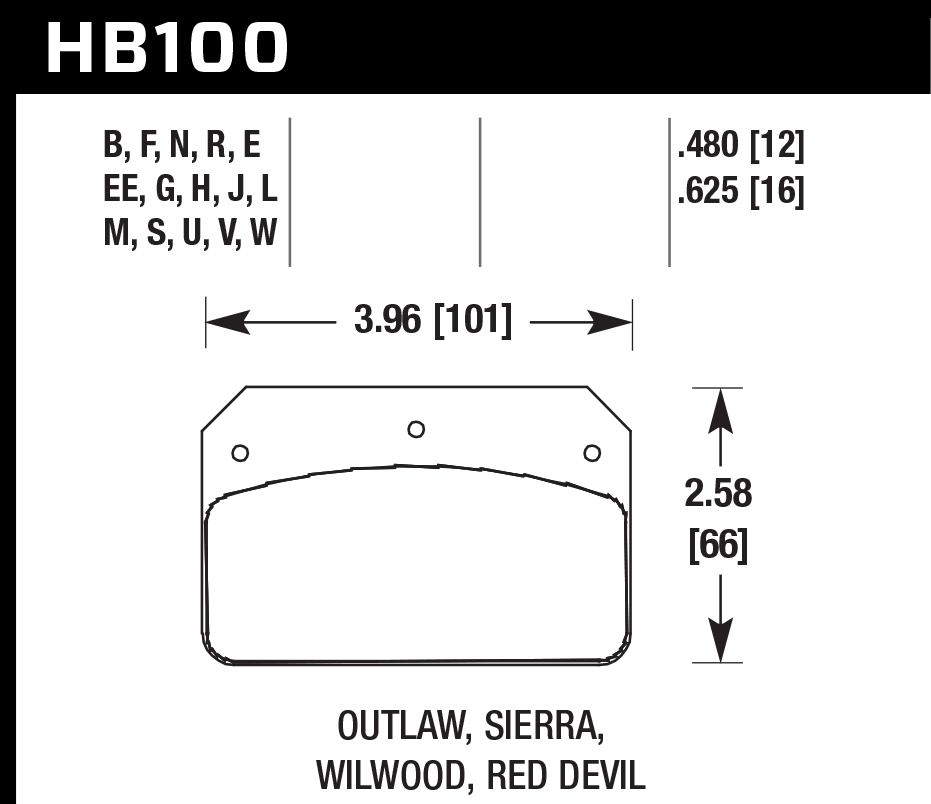 Hawk Performance HB100N.480 HP Plus Brake Pads