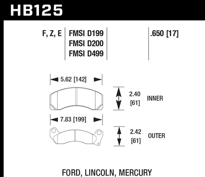 Hawk Performance HB125F.650 HPS Brake Pads Front