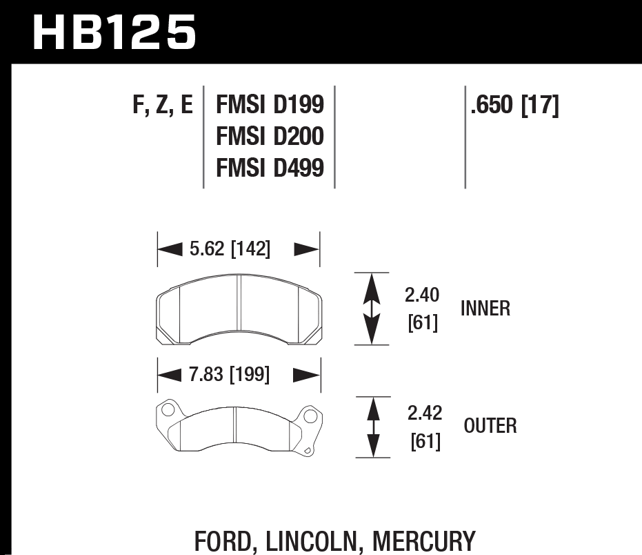 Hawk Performance HB125G.650 DTC-60 Brake Pads Front