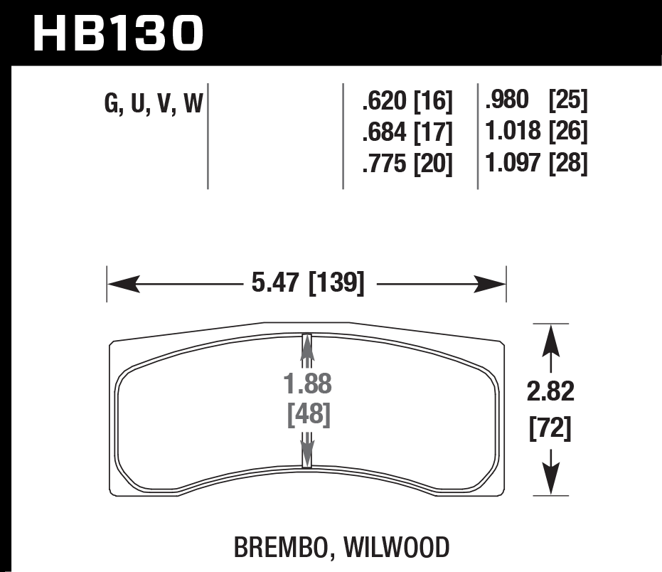 Hawk Performance HB130U1.018 DTC-70 Brake Pads