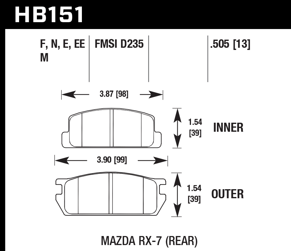 Hawk Performance HB151E.505 Blue 9012 Brake Pads Rear