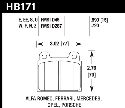 Hawk Performance HB171D.590 ER-1 Brake Pads Front