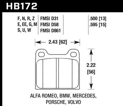 Hawk Performance HB172S.595 HT-10 Brake Pads Front