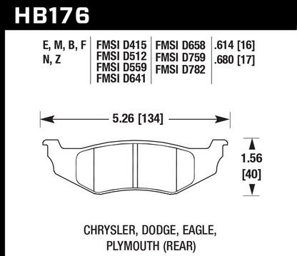 Hawk Performance HB176M.680 Black Brake Pads Rear