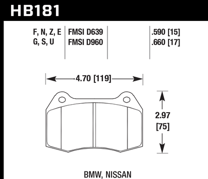 Hawk Performance HB181G.660 DTC-60 Brake Pads Front