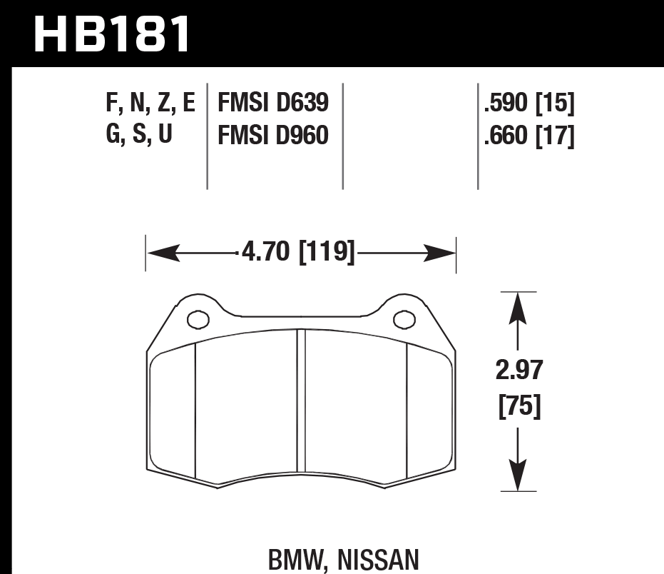 Hawk Performance HB181E.660 Blue 9012 Brake Pads Front