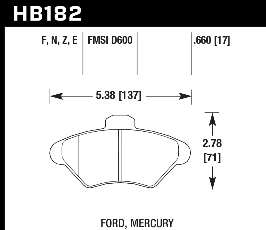 Hawk Performance HB182F.660 HPS Brake Pads Front