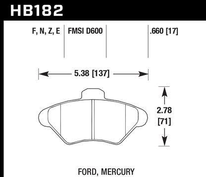 Hawk Performance HB182F.660 HPS Brake Pads Front