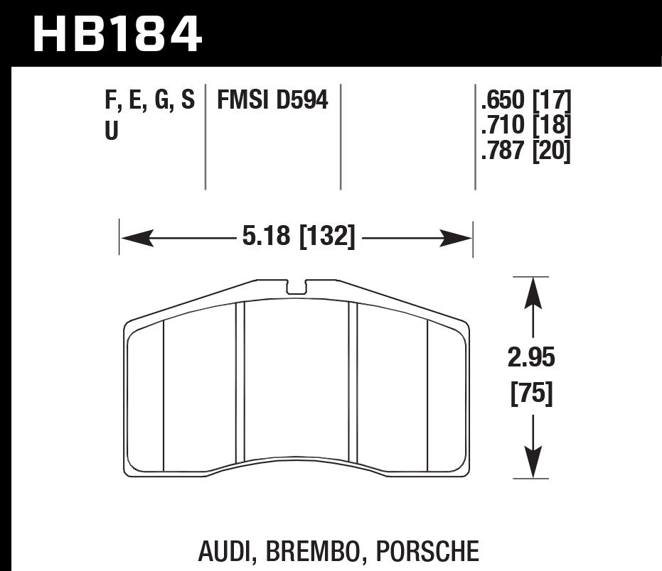Hawk Performance HB184E.710 Blue 9012 Brake Pads