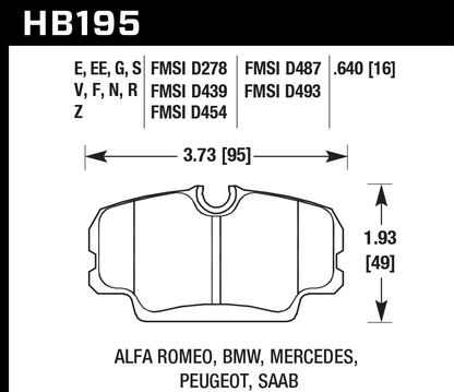 Hawk Performance HB195N.640 HP Plus Brake Pads Front